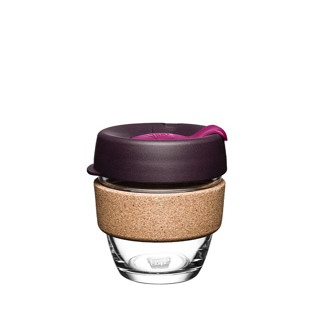 Brew Cork Glass Cup - 8oz | Nutmeg