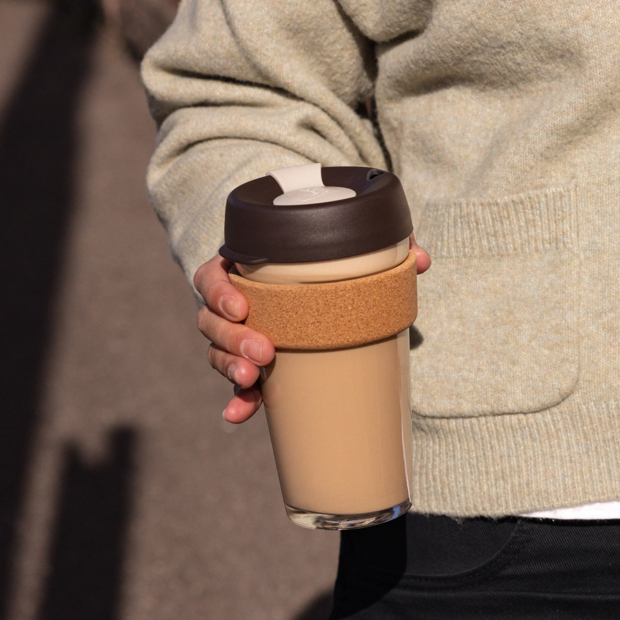 Brew Cork Glass Cup - 16oz | Almond - Image 2