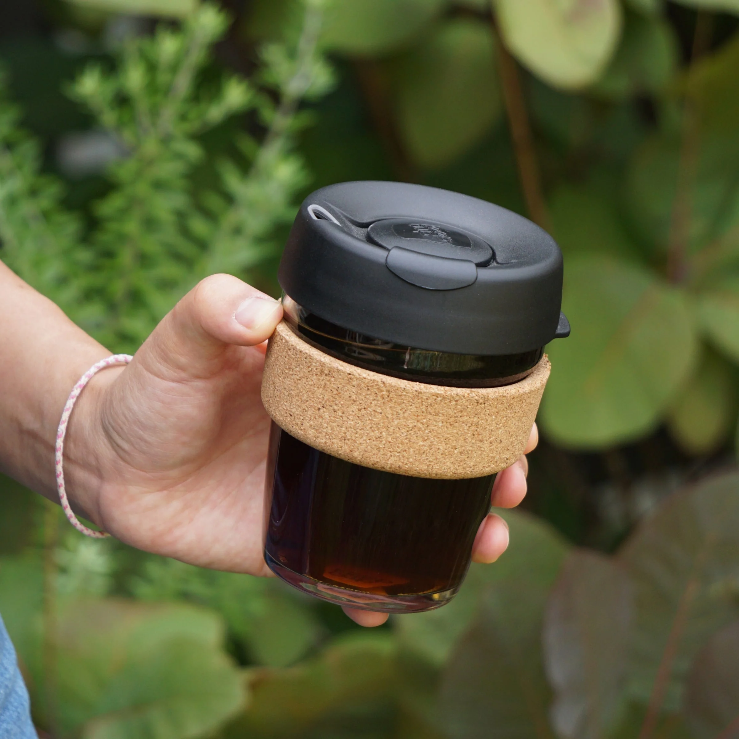 Brew Cork Glass Cup - 12oz | Black - Image 2