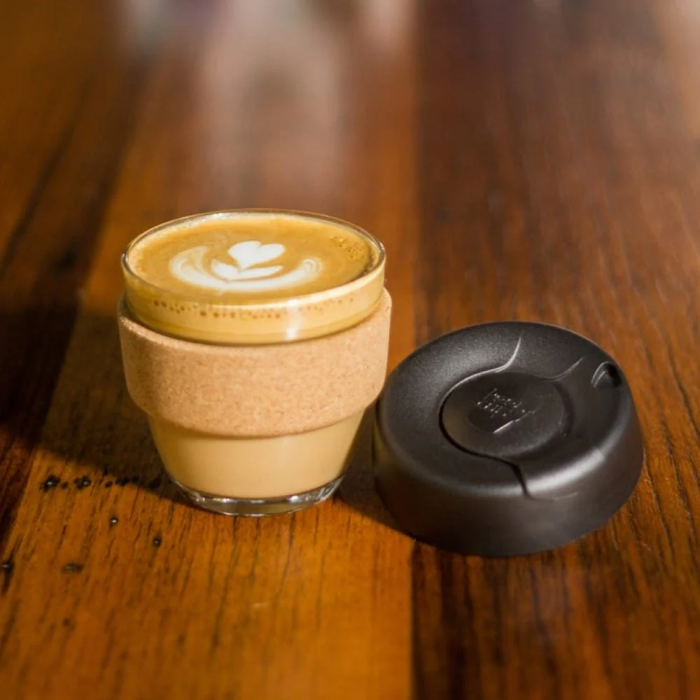 Brew Cork Glass Cup - 8oz | Black - Image 4