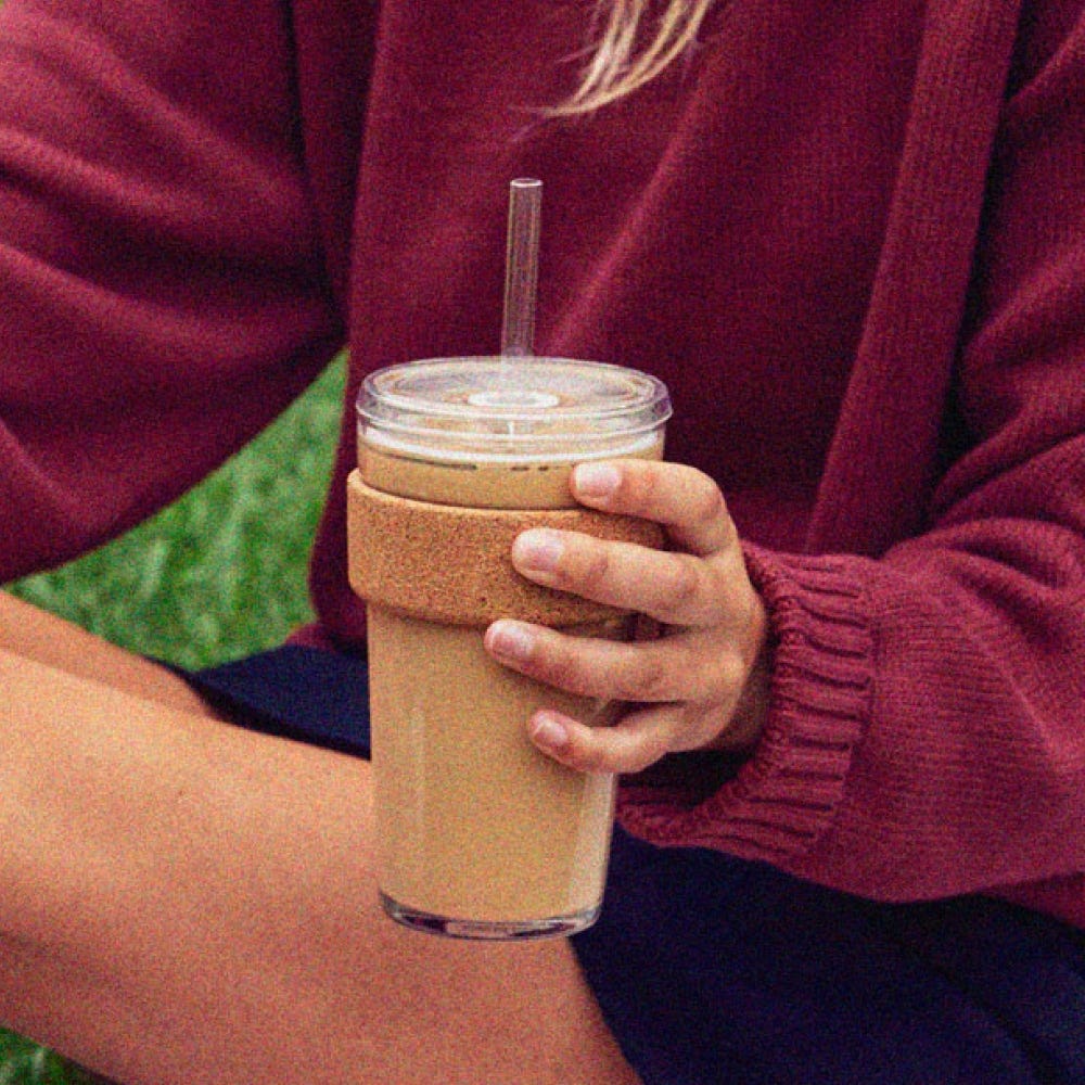 Cold Cup Cork with Coffee Straw - 16oz - Image 8