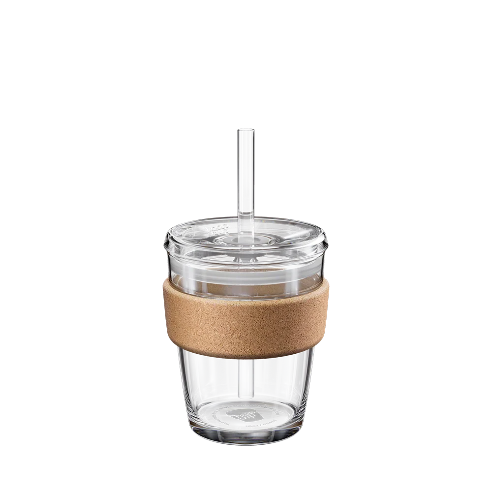Cold Cup Cork with Boba Straw - 12oz